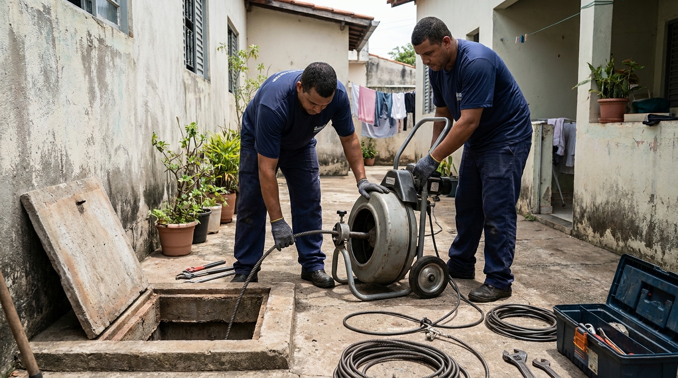 Desentupimento de Coluna Sanitária em Santo André‑SP